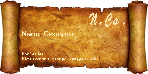 Nanu Csongor névjegykártya